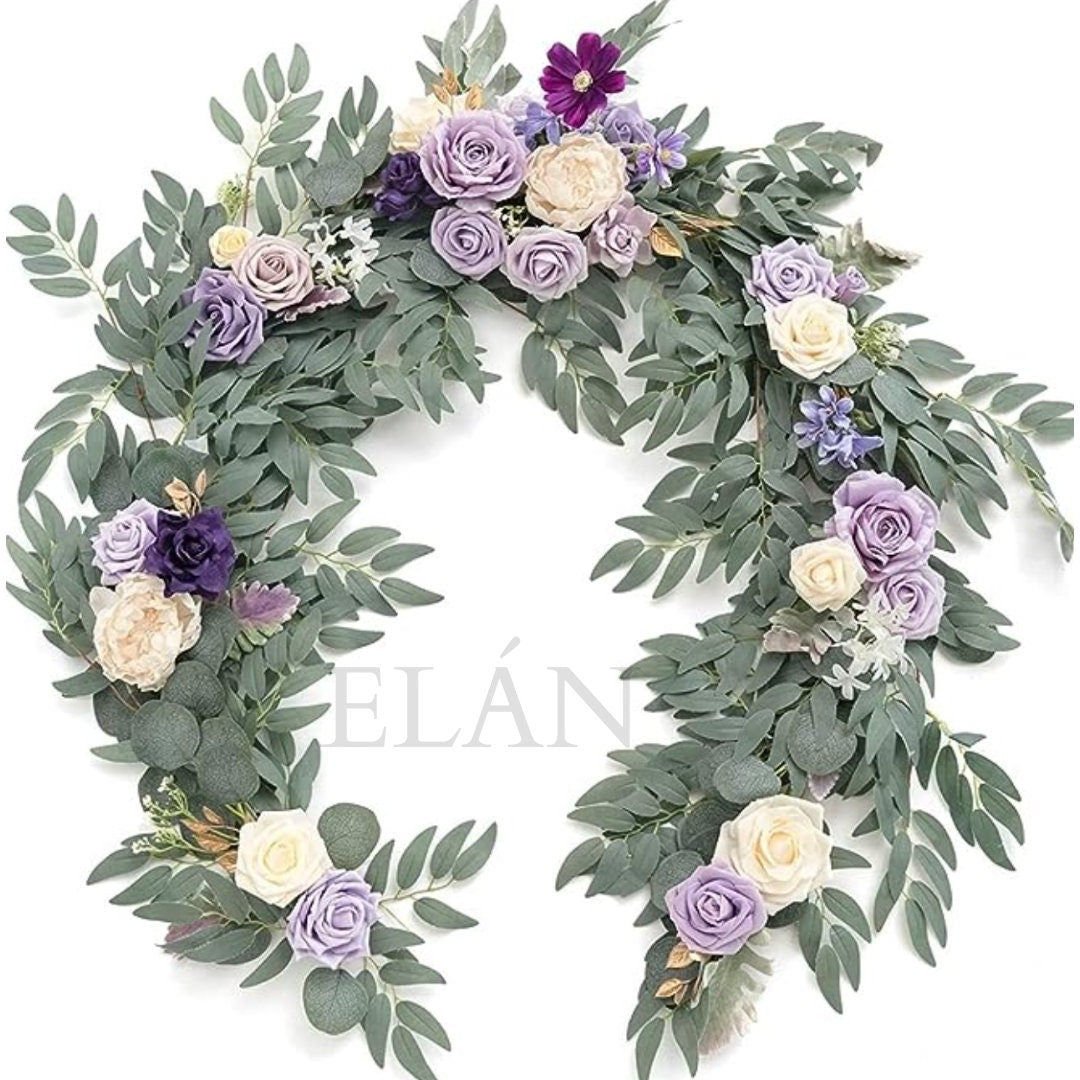 6 FT. Lilac Floral Eucalyptus Garland Floral Table Runner Lavender Flower for Rehearsal Dinner Bridal Shower Purple Flower Garland Wholesale