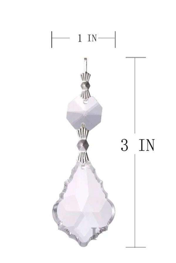 10 PCS Glass Prisms 38MM Maple Leaf Hanging Pendant Suncatcher Crystals Christmas Tree Decorations Sparkly Wedding Glass Crystal Beads 1