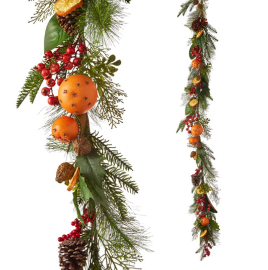 6 FT. Orange Spice Garland Fall Harvest Decor Fall Decorations Cloves Pinecone Garlands Fireplace Mantel Decor Wholesale Thanksgiving Decor