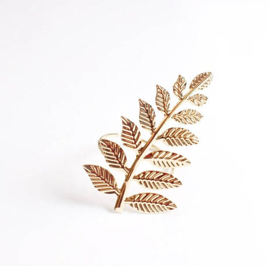 12 Gold Leaf Napkin Rings, Harvest Table Setting, Minimal Fall Table Decor, Thanksgiving Table Decor, Gold Leaves, Fall Decor, Leaf Decor