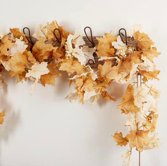 6 FT. Maple Leaf Autumn Garland, Fall Harvest Decor Fall Decorations, Neutral Garlands, Farmhouse Decor, Farmhouse Wedding, Fall Home Decor