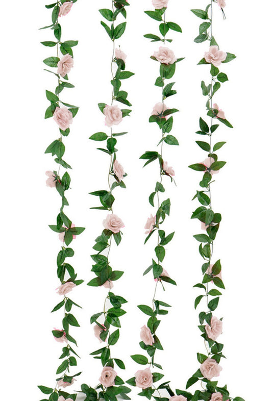 FOUR 6 FT. Hanging Blush Rose Garlands, Spring Decor, Easter Floral Arrangements, Wedding Ceremony, Outdoor Hanging Flowers, Pink Faux Roses