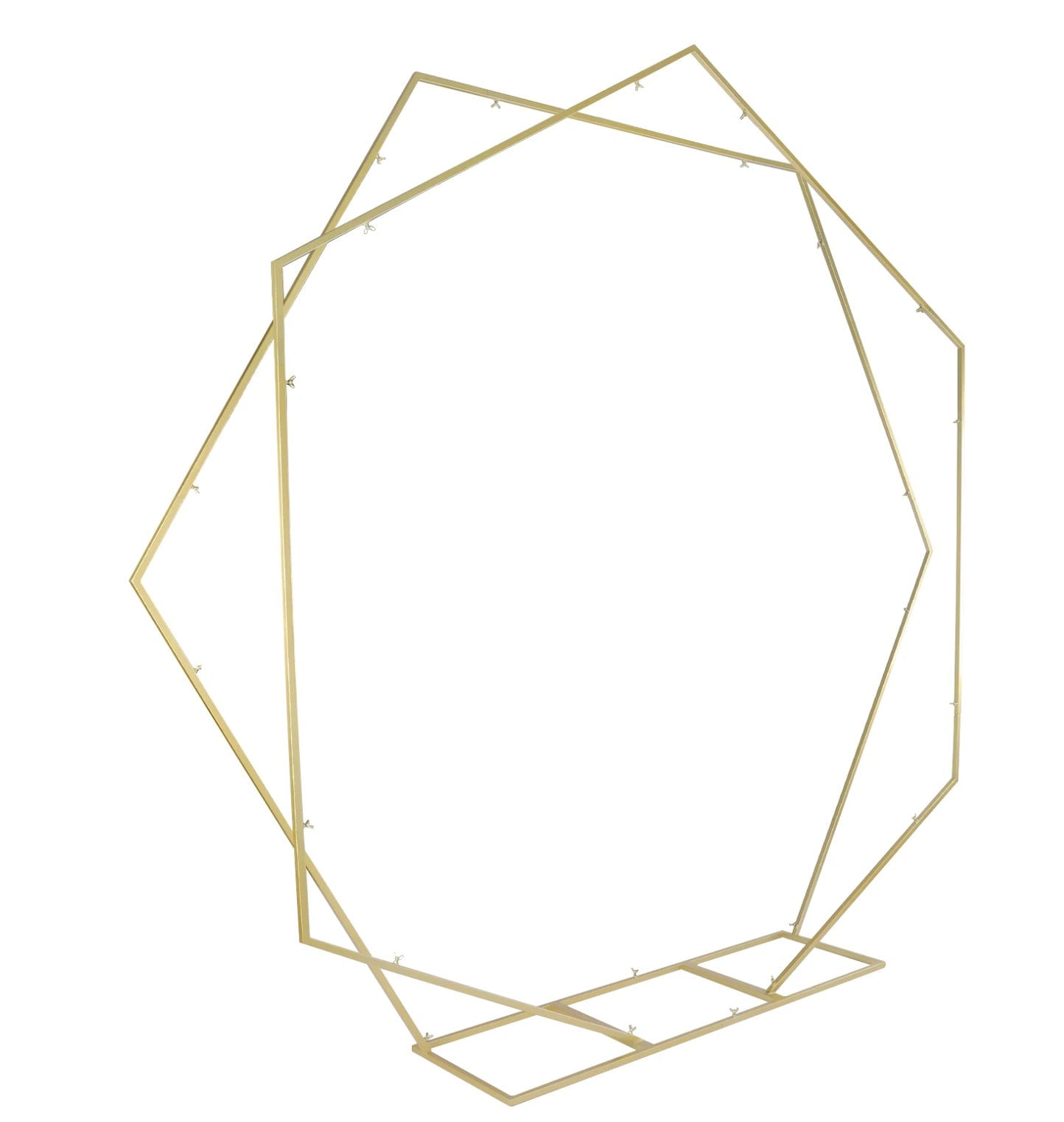 8 FT. Gold Double Hexagon Wedding Arch, Gold Geometric Backdrop, DIY Photo Backdrop, Photography Stand, Ceremony Outdoor Decor, Floral Arch